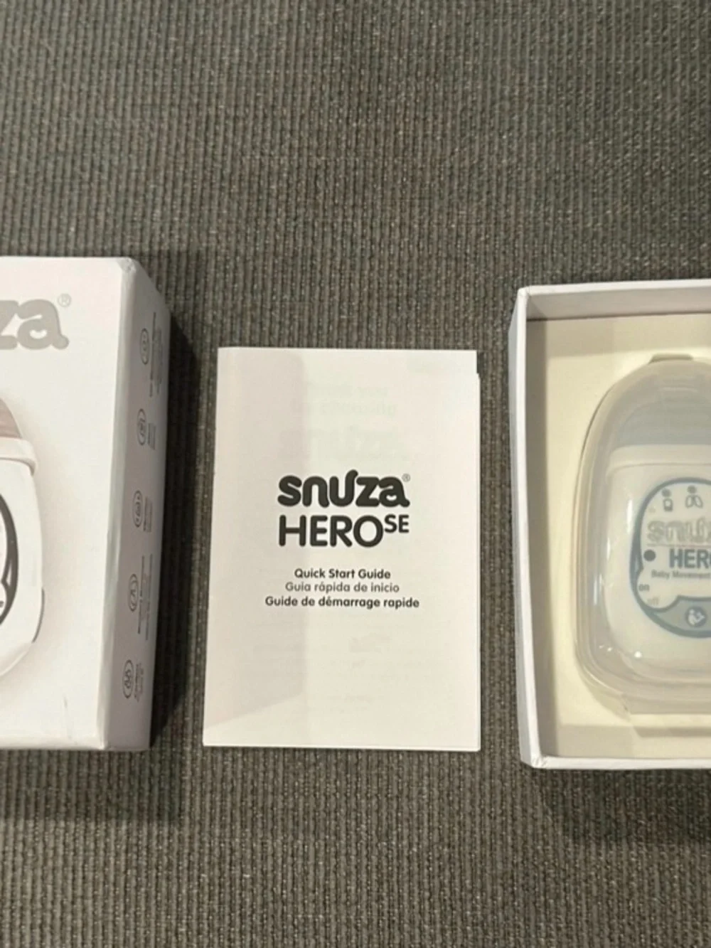 Snuza Hero SE Baby Movement Monitor - White with Blush Pink